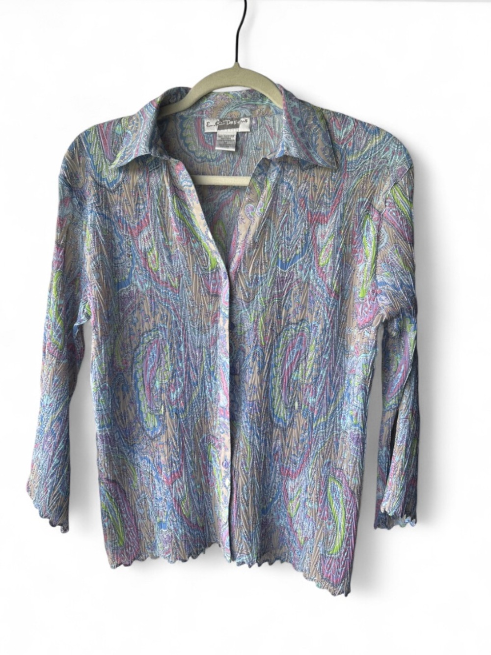 Vintage Paisley Lightweight Multicolor Button-Down Shirt